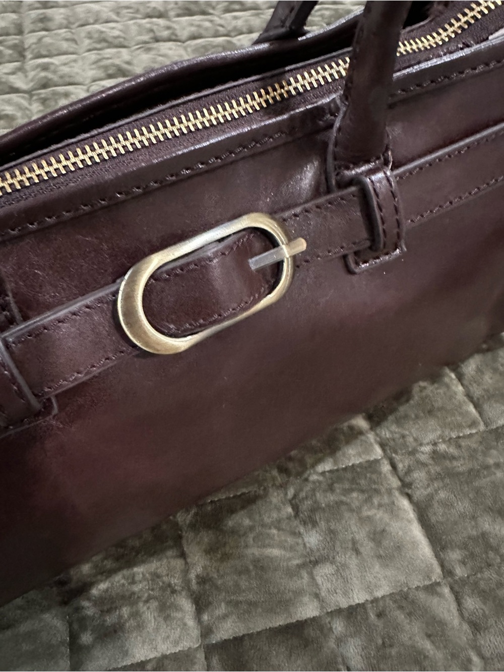 Genuine leather bag. Structured Shoulder Bag. - Picture 4 of 12